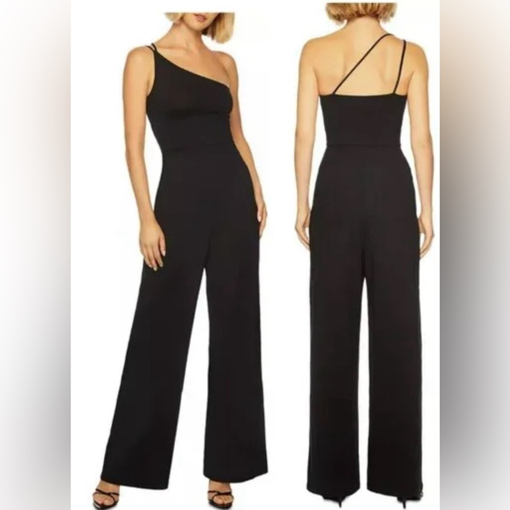 Susana Monaco Jumpsuit White One-Shoulder Strappy Stretch Jersey Size large NWT